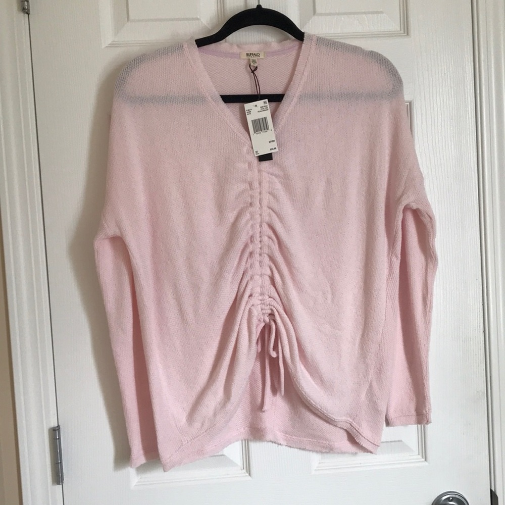Buffalo pink ruched tie shirt
